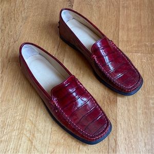 Saks Fifth Avenue Red Patent Leather Loafers